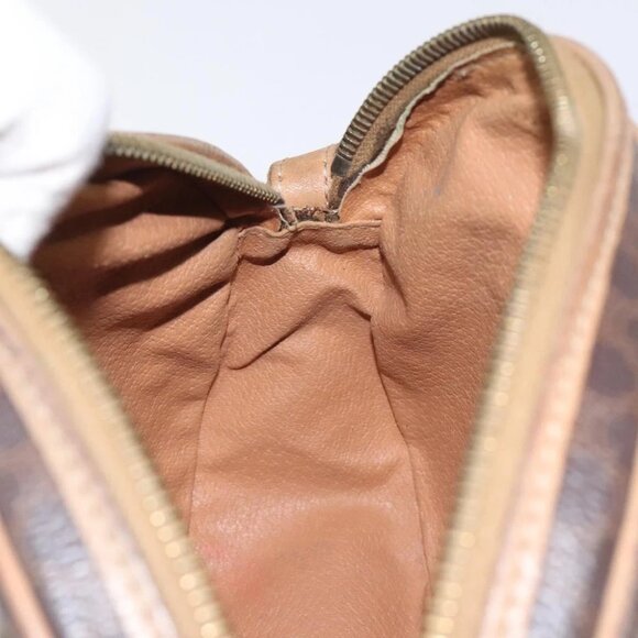 CELINE Macadam Canvas Shoulder Bag PVC Leather Brown Gold Auth - Picture 14 of 16